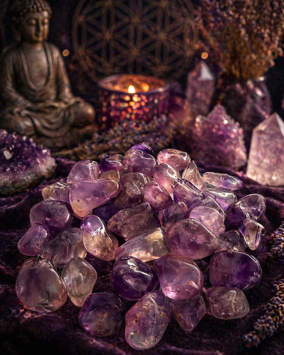 Amethyst tumble stones